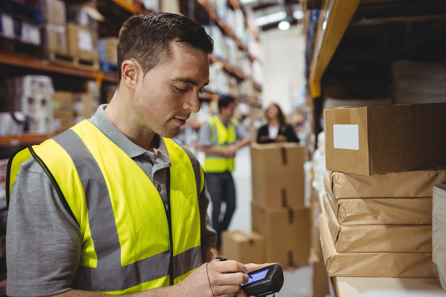 An employee works to provide 3PL fulfillment to ecommerce customers. 