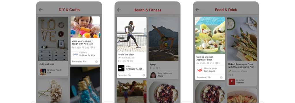 examples of promoted pins on Pinterest